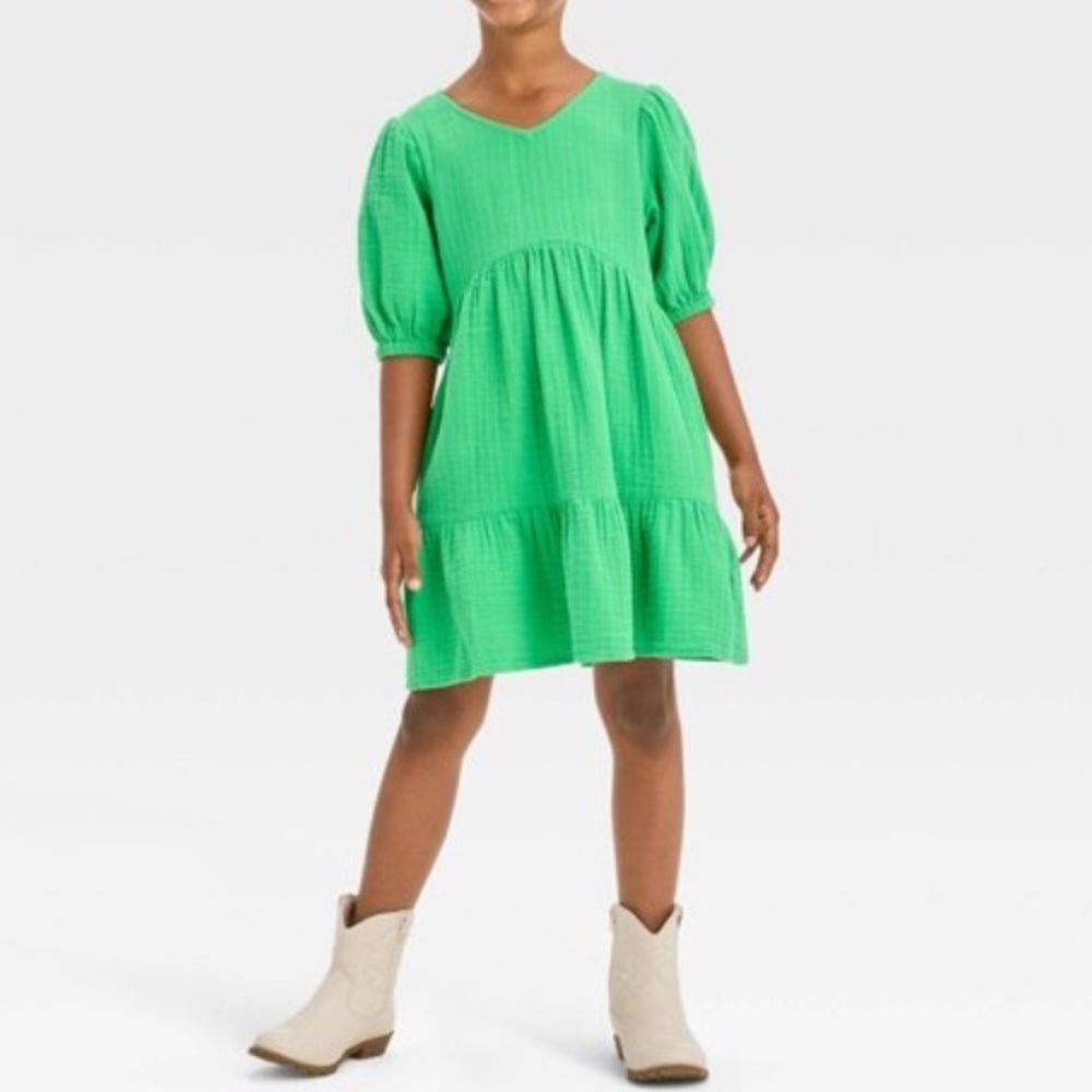 Girls' Short Sleeve Gauze Dress